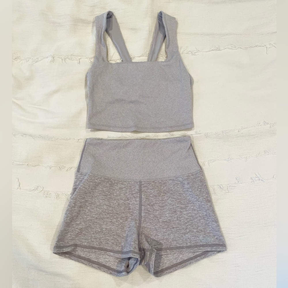Alo Yoga Alosoft set in lavender dusk